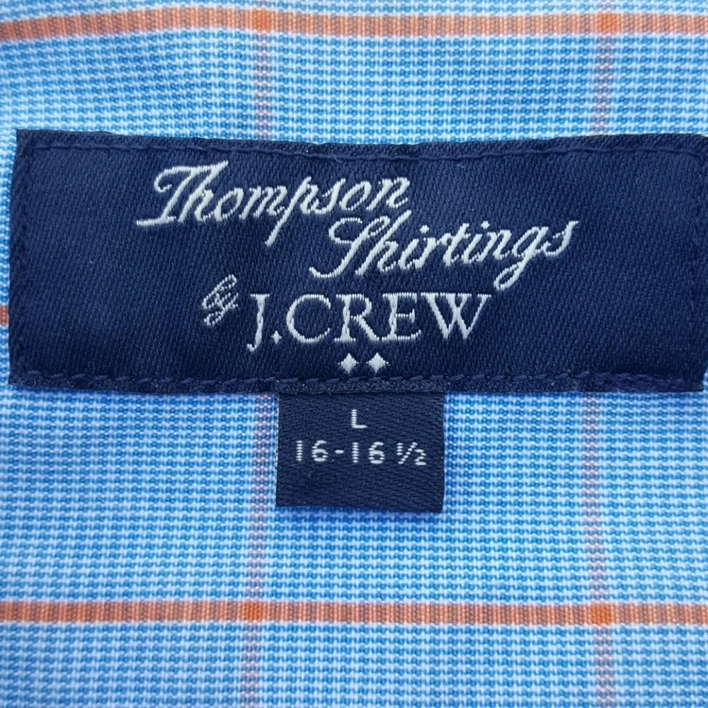 J.CREW Blue w/Orange Windowpane L/S Button-Down Shirt Size 16-16.5